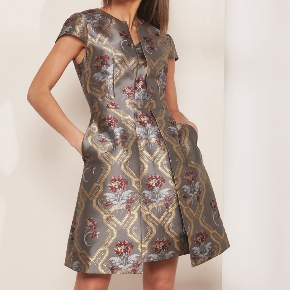🚫SOLD🅿🚫 NWT TED BAKER ICE PALACE METALLIC DRESS - Picture 2 of 8